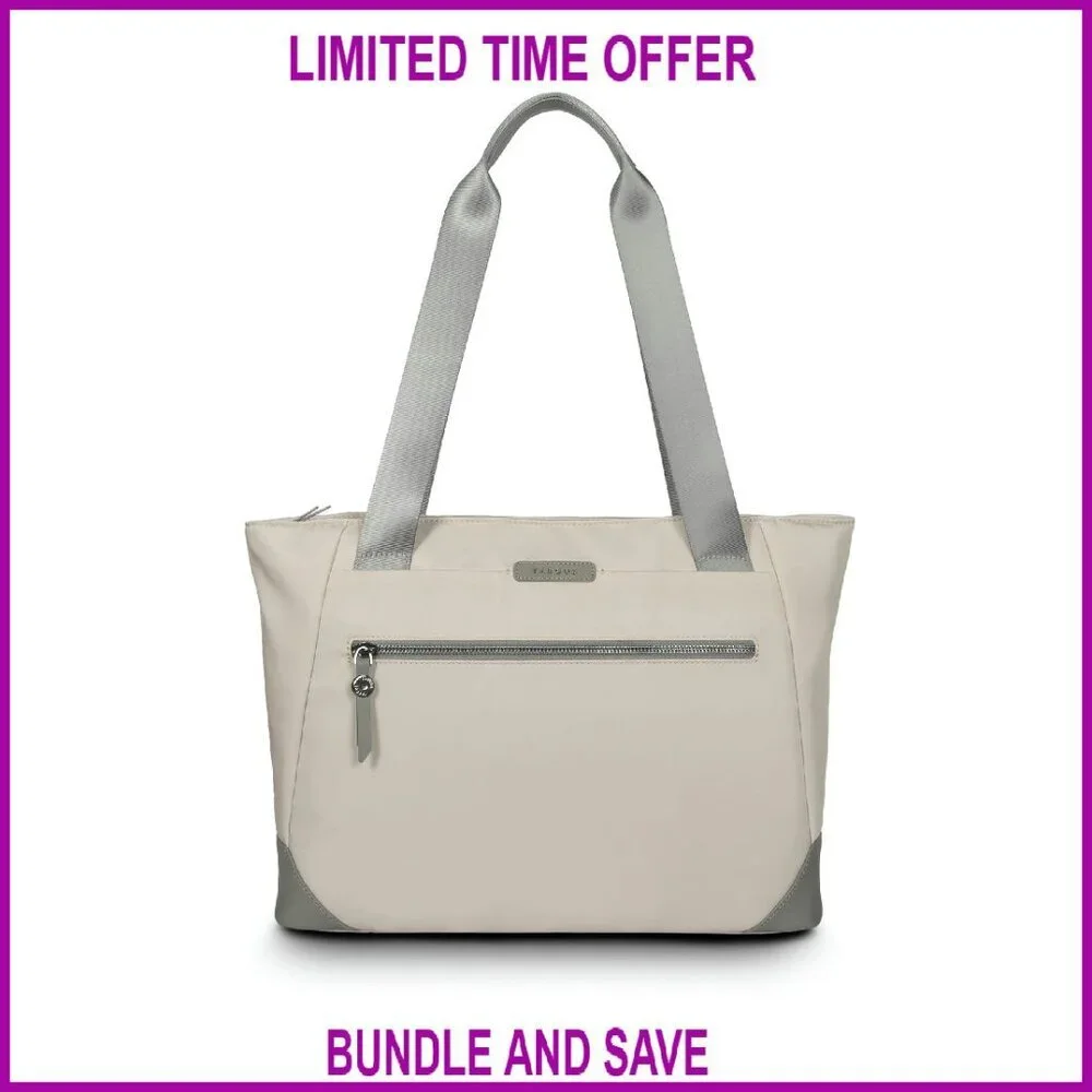Stylish Work Tote Fits 15-16” Laptops Water-Resistant Recycled Material